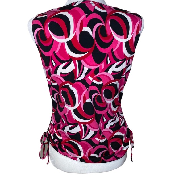 90’s-Y2K Rom-Com Core Flirty Ruched Sides Sleeveless Top Size Medium - Picture 2 of 5